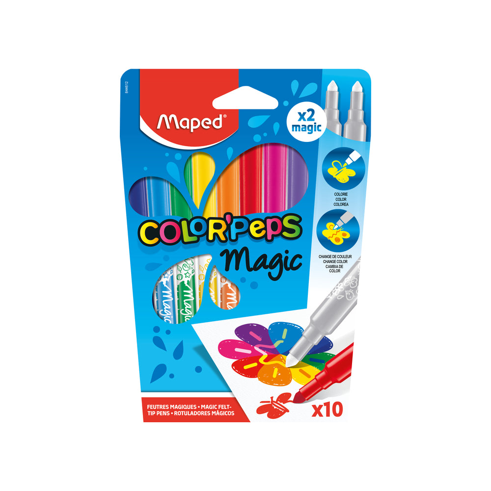 CANETA HIDROGRÁFICA COLORPEPS MAGIC 8 CORES E 2 REVELADORAS