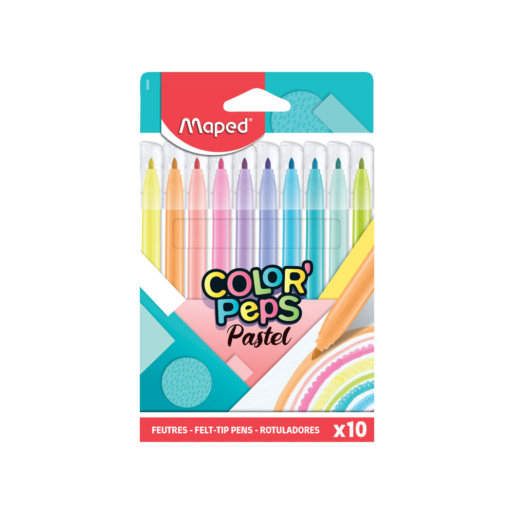 CANETA HIDROGRÁFICA COLORPEPS PASTEL 10 CORES