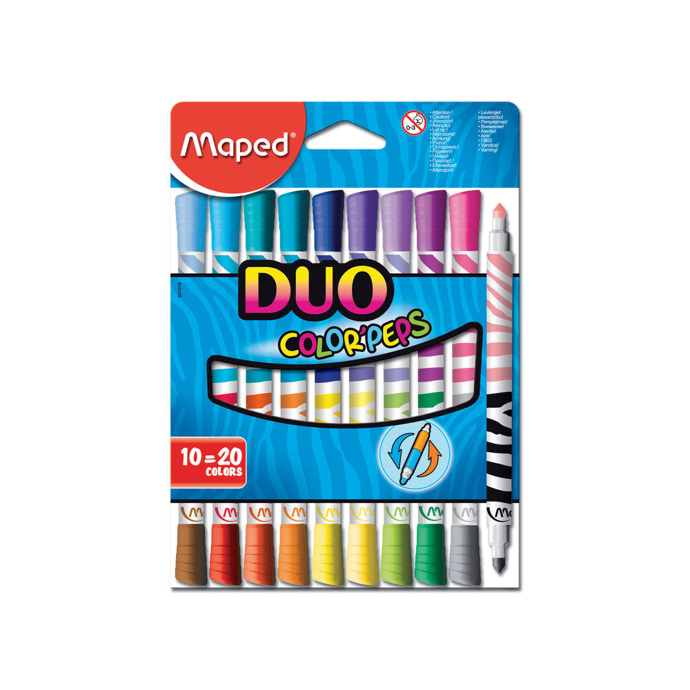 CANETA HIDROGRÁFICA COLORPEPS DUO COLORS 10 CANETAS E 20 CORES