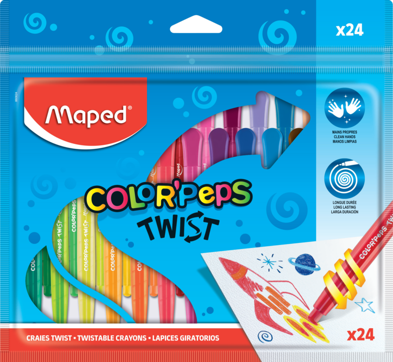 GIZ DE CERA COLOR PEPS TWIST 24 CORES