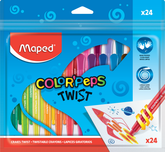 GIZ DE CERA COLOR PEPS TWIST 24 CORES